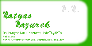 matyas mazurek business card